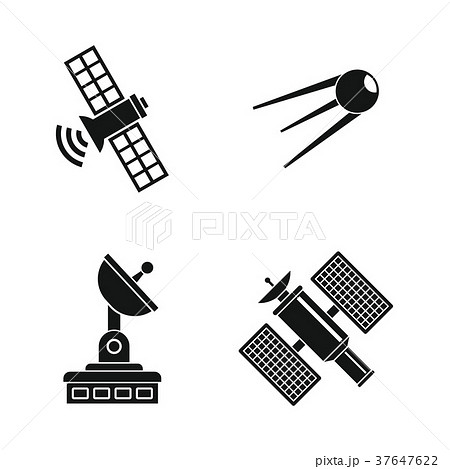 Satellite icon set, simple style Satellite icon set, simple style 37647622