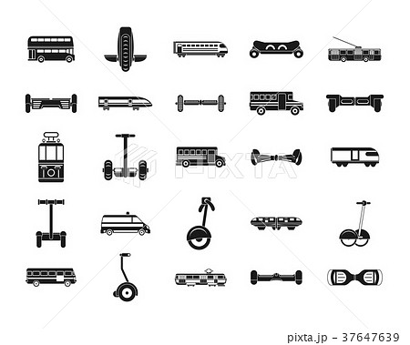 City transport icon set, simple style 37647639