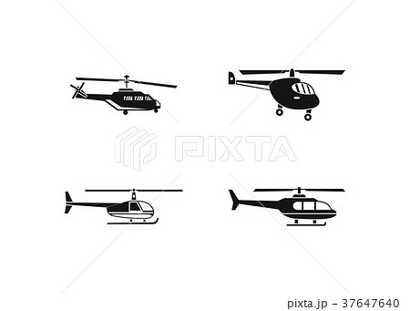 Helicopter icon set, simple style Helicopter icon set, simple style 37647640