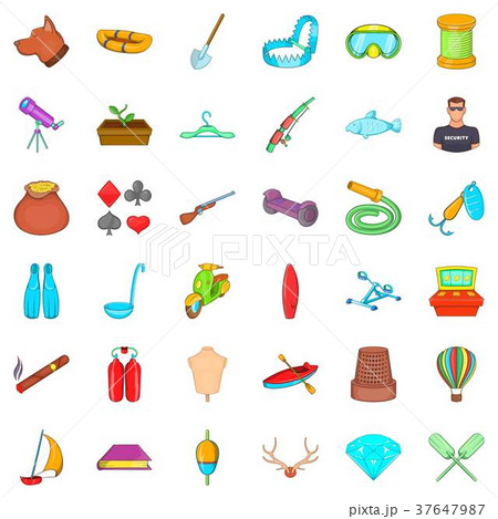 Motorcycle icons set, cartoon style Motorcycle icons set, cartoon style 37647987