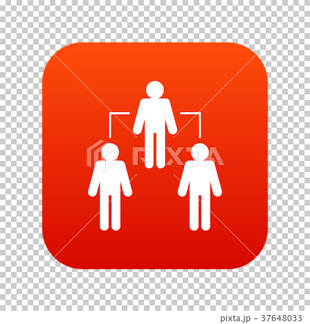 Social network icon digital red - Stock Illustration [37648033] - PIXTA