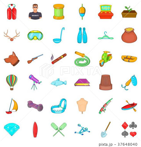 Cooking icons set, cartoon style 37648040