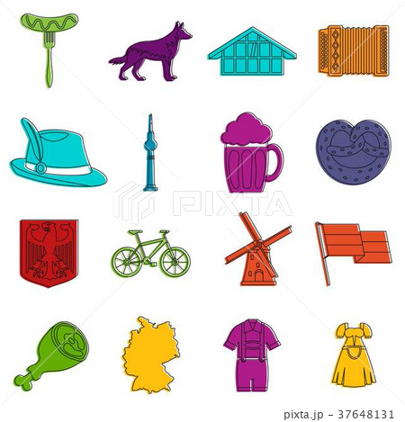 Germany icons doodle setのイラスト素材 [37648131] - PIXTA