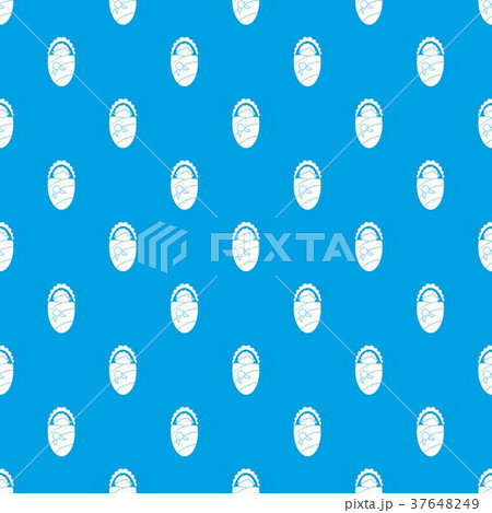 Newborn wrapped in baby blanket pattern seamless blue 37648249