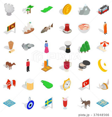 Holiday icons set, isometric style Holiday icons set, isometric style 37648566