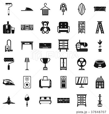 Furniture icons set, simple style 37648707