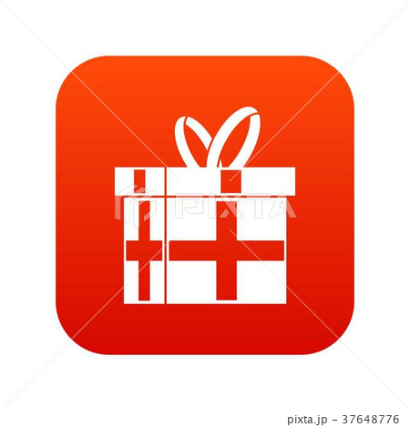 Gift in a box icon digital red Gift in a box icon digital red 37648776