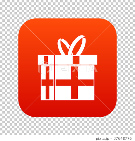 Gift in a box icon digital red Gift in a box icon digital red 37648776