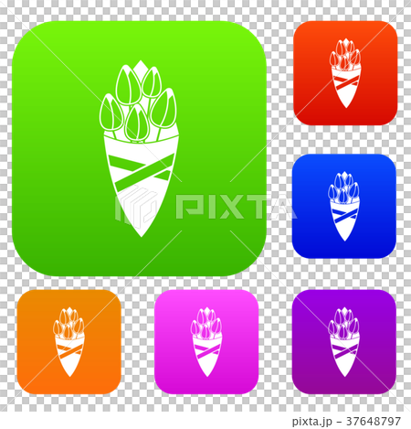 Bouquet of tulip flowers set color collection 37648797