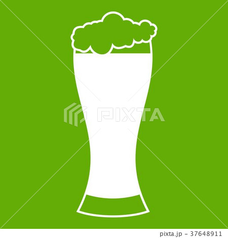 Glass of beer icon green 37648911