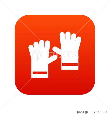 Rubber gloves icon digital red 37648993