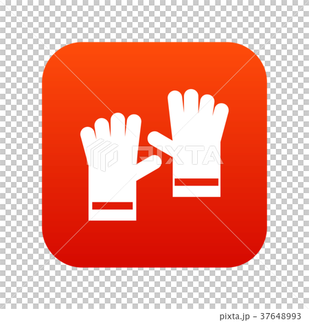 Rubber gloves icon digital red 37648993
