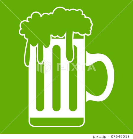 Mug with beer icon green 37649013