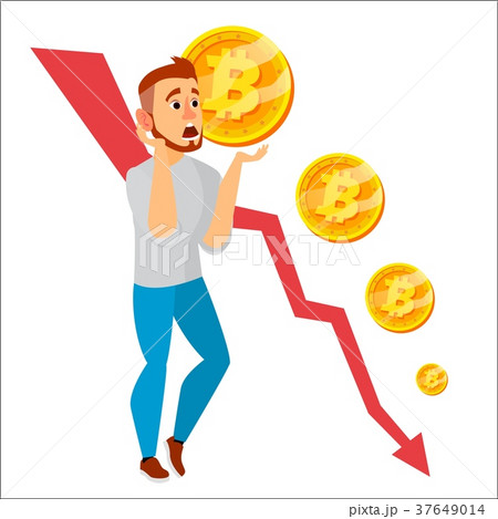 Bitcoin Crash Graph Vector.  37649014