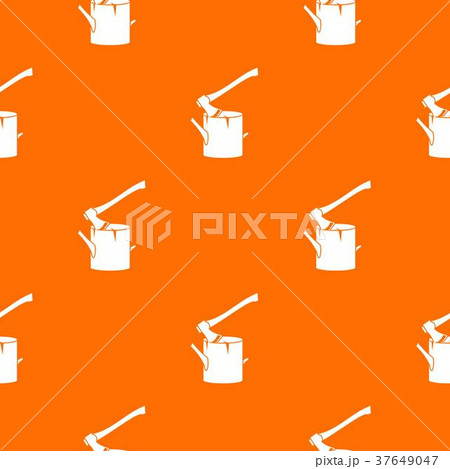 Axe stuck in a tree stump pattern seamless Axe stuck in a tree stump pattern seamless 37649047