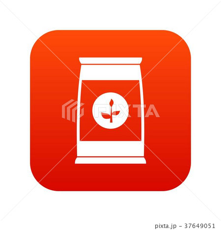 Flower seeds in package icon digital red 37649051