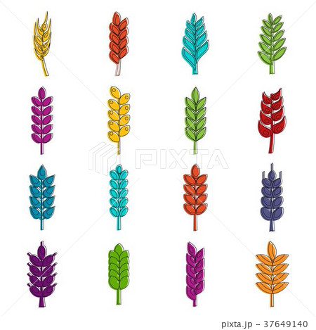 Ear corn icons doodle set Ear corn icons doodle set 37649140