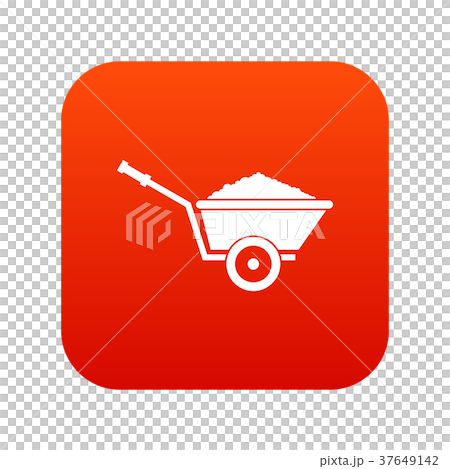 Garden wheelbarrow icon digital red 37649142