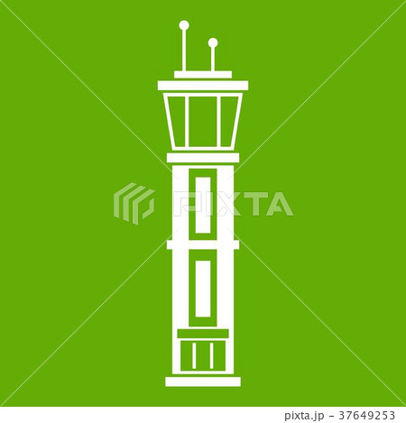 Airport control tower icon green Airport control tower icon green 37649253