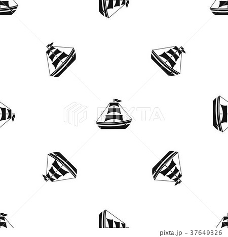 Boat with sails pattern seamless black Boat with sails pattern seamless black 37649326