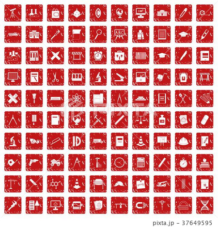 100 compass icons set grunge red 37649595