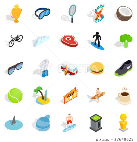 Award for victory icons set, isometric style 37649625