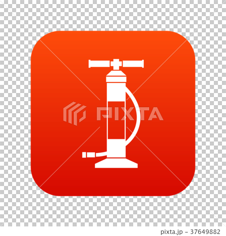 Hand air pump icon digital red 37649882