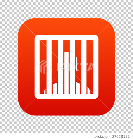 Man behind jail bars icon digital red Man behind jail bars icon digital red 37650151