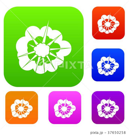 Cloudy explosion set color collection 37650258