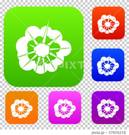 Cloudy explosion set color collection 37650258