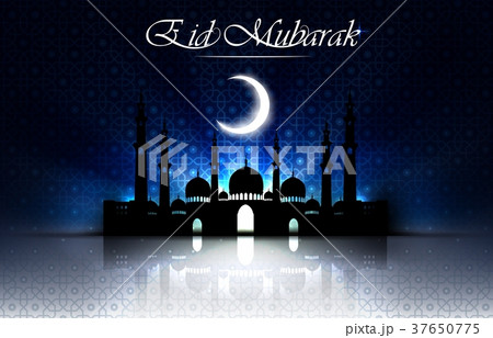 Beautiful religious eid background with mosque 37650775