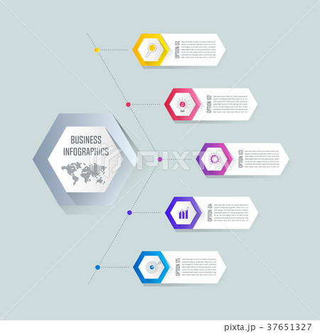 infographic design business concept with 5 options 37651327
