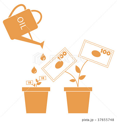 Stylized icon of the watering can pours fuel Stylized icon of the watering can pours fuel 37655748