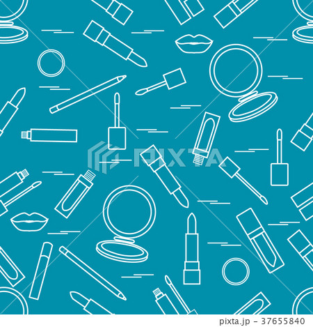Seamless pattern of different lip make-up tools 37655840