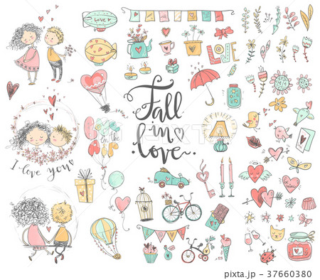 Cute fall in love collection. Nice romantic 37660380