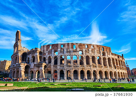 ローマのコロッセオ フラウィウス円形闘技場 の写真素材