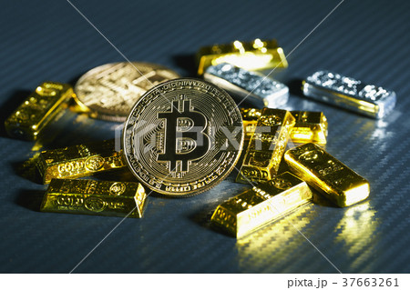 Bitcoin 金貨 仮想通貨 ゴールド カーボン 37663261