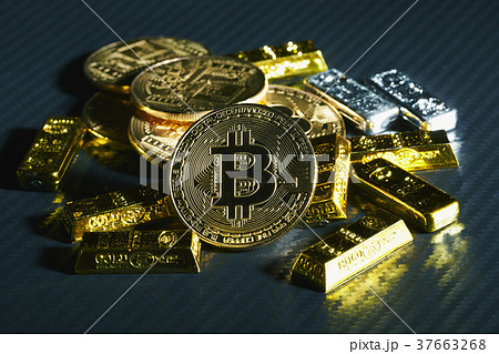 Bitcoin 金貨 仮想通貨 ゴールド カーボン 37663268