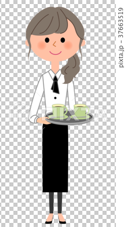 Cafe staff clerk carry Cafe staff clerk carry 37663519