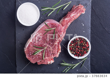 Raw entrecote steak Raw entrecote steak 37663634