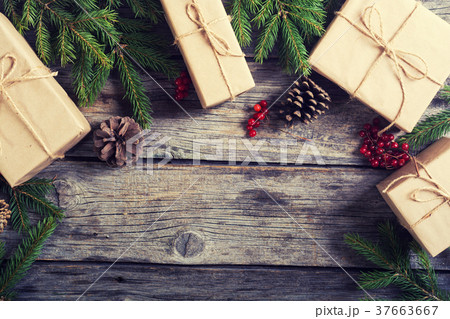 Gifts , viburnum , hazelnut and christmas tree 37663667