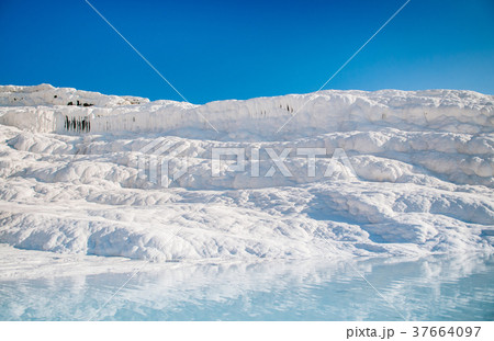 Travertine Limestone terraces in Pamukkale Turkey  37664097