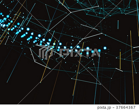 World map and lines connect to network 37664367