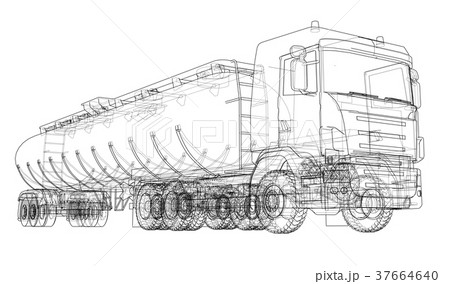 Oil truck sketch illustration 37664640