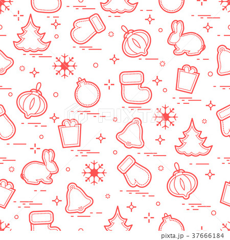 New Year and Christmas seamless pattern Winter New Year and Christmas seamless pattern Winter 37666184