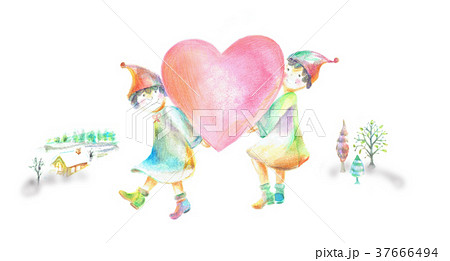 ハートを運ぶ小人 37666494