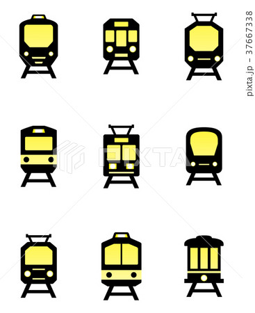 isolated train icons set 37667338