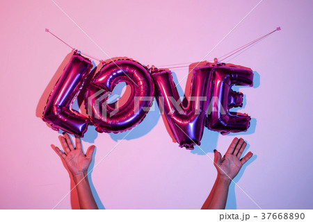 letter-shaped balloons forming the word love 37668890