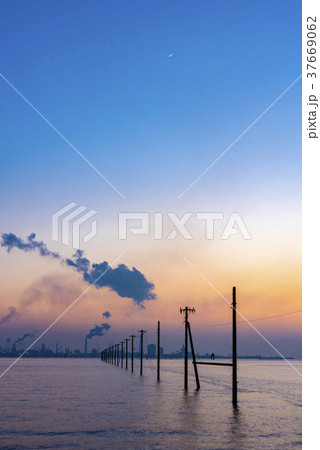 千葉県　江川海岸の夕暮れ 37669062