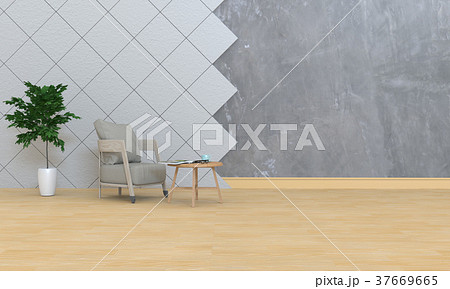 3D rendering of interior modern living room  37669665